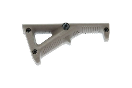 The Magpul AFG-2 Angled Fore grip flat dark earth is slim and compatible with multiple mounting systems